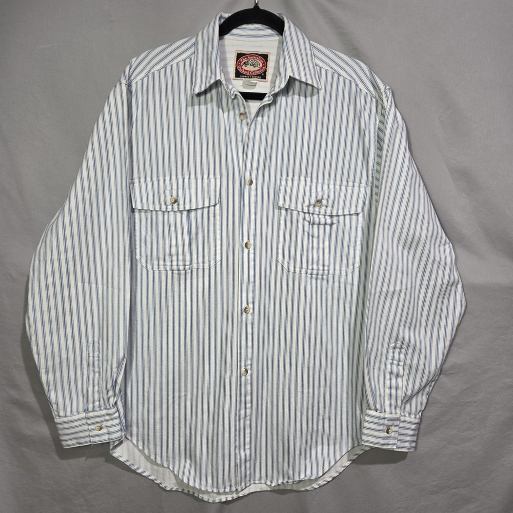 The Australian Outback Collection Hickory Stripe Button Up LS Shirt Mens Small